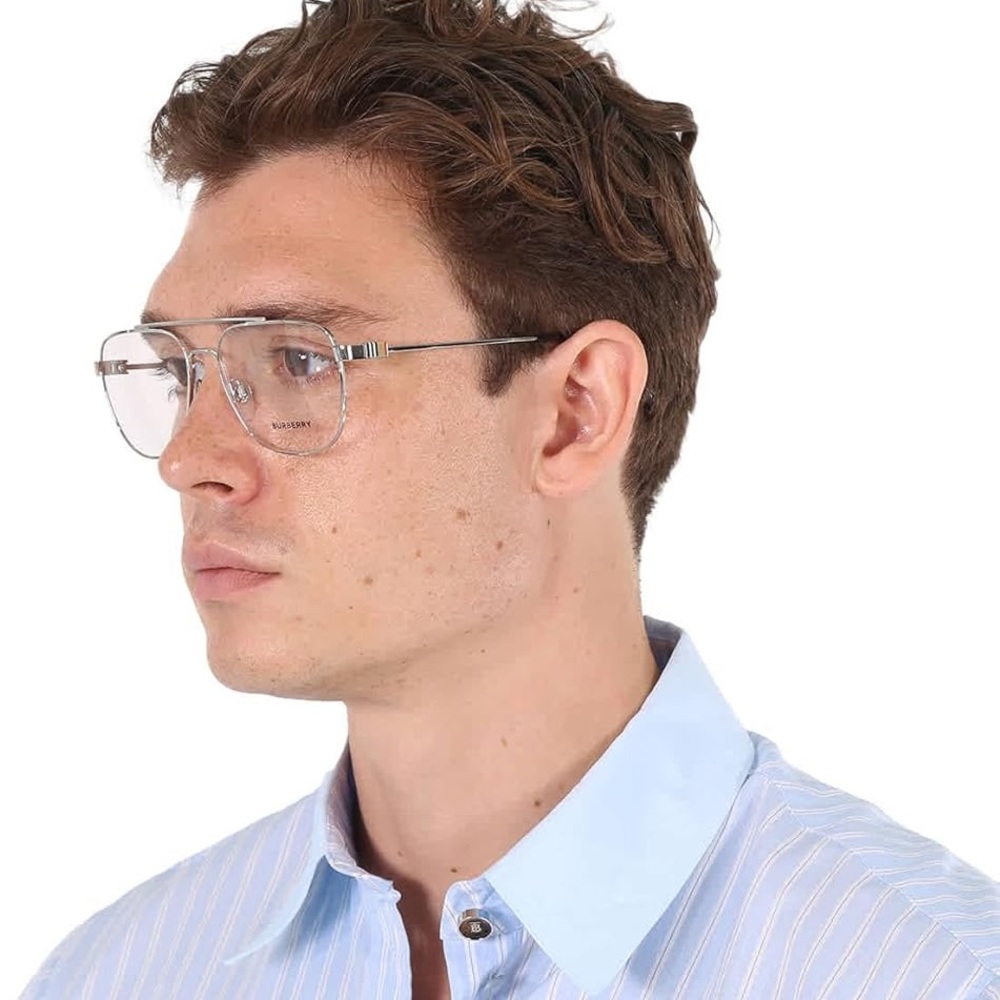 Authentic New BURBERRY MICHAEL BE1377 1005 Silver / Demo Lens 55mm Eyeglasses - Picture 5 of 5